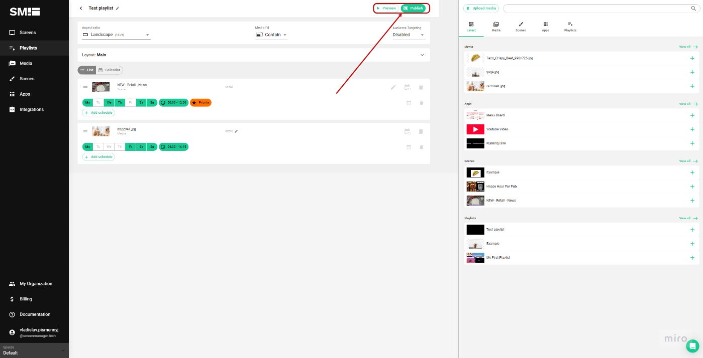 Publish the screens!