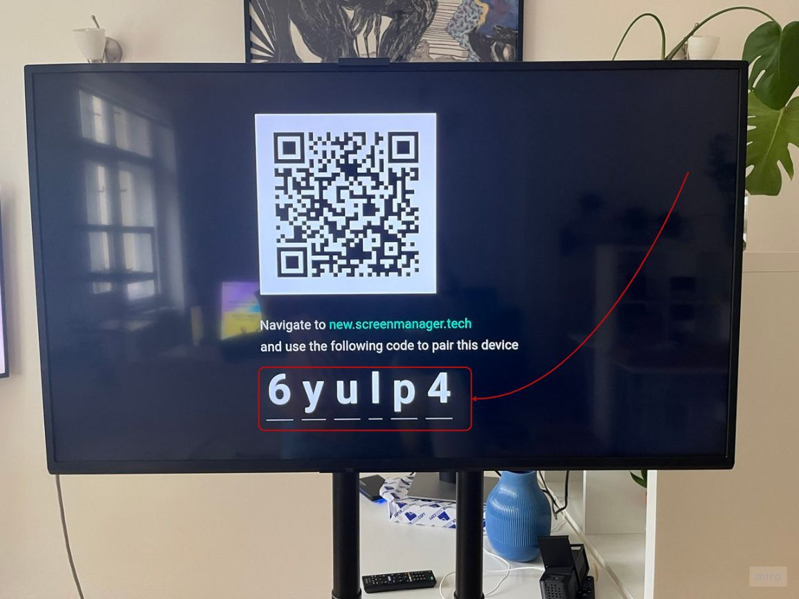 Screen pairing QR