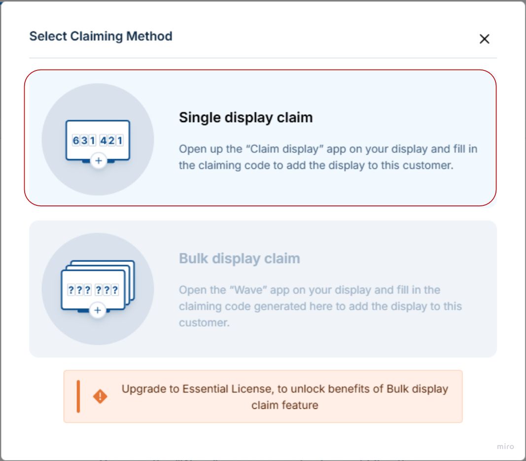 Single Display claim