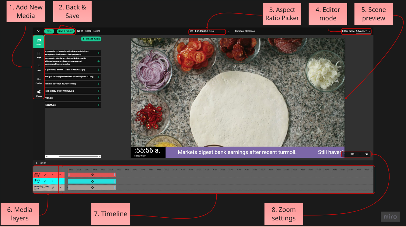 Scene editor layout