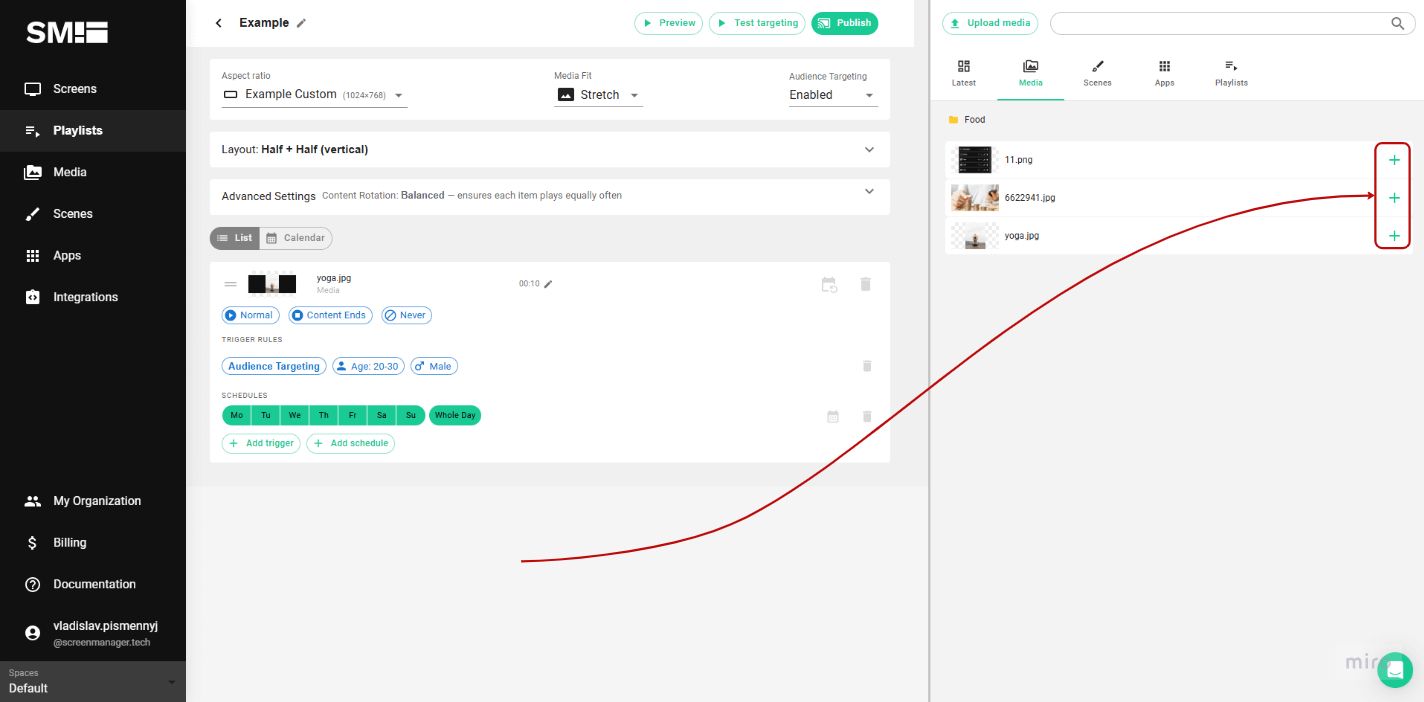 Add content to your playlist