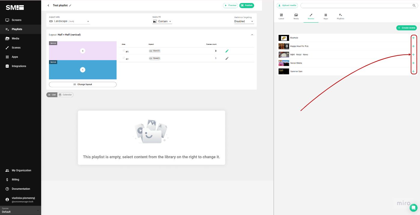 Add the Time & News scene to the layout zone
