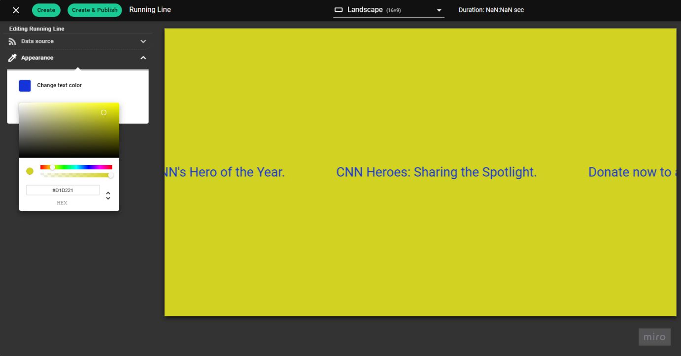 Appearance running line