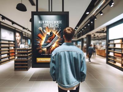 digital screens in clothing retail store