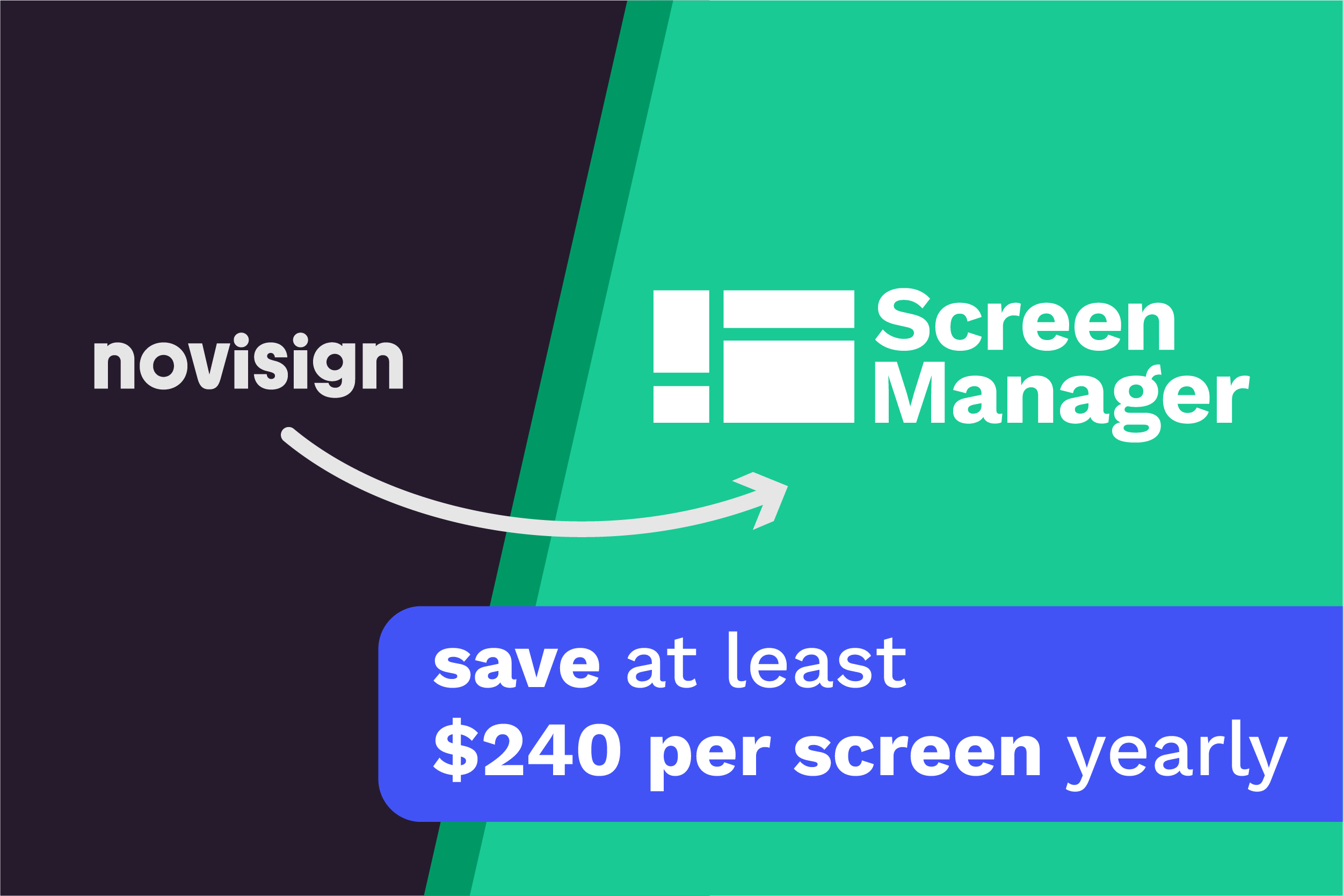 switch from novisign to screen manager today