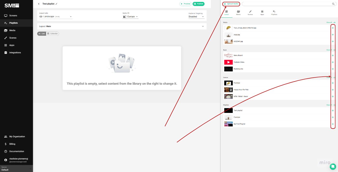 How to add content to digital signage playlist