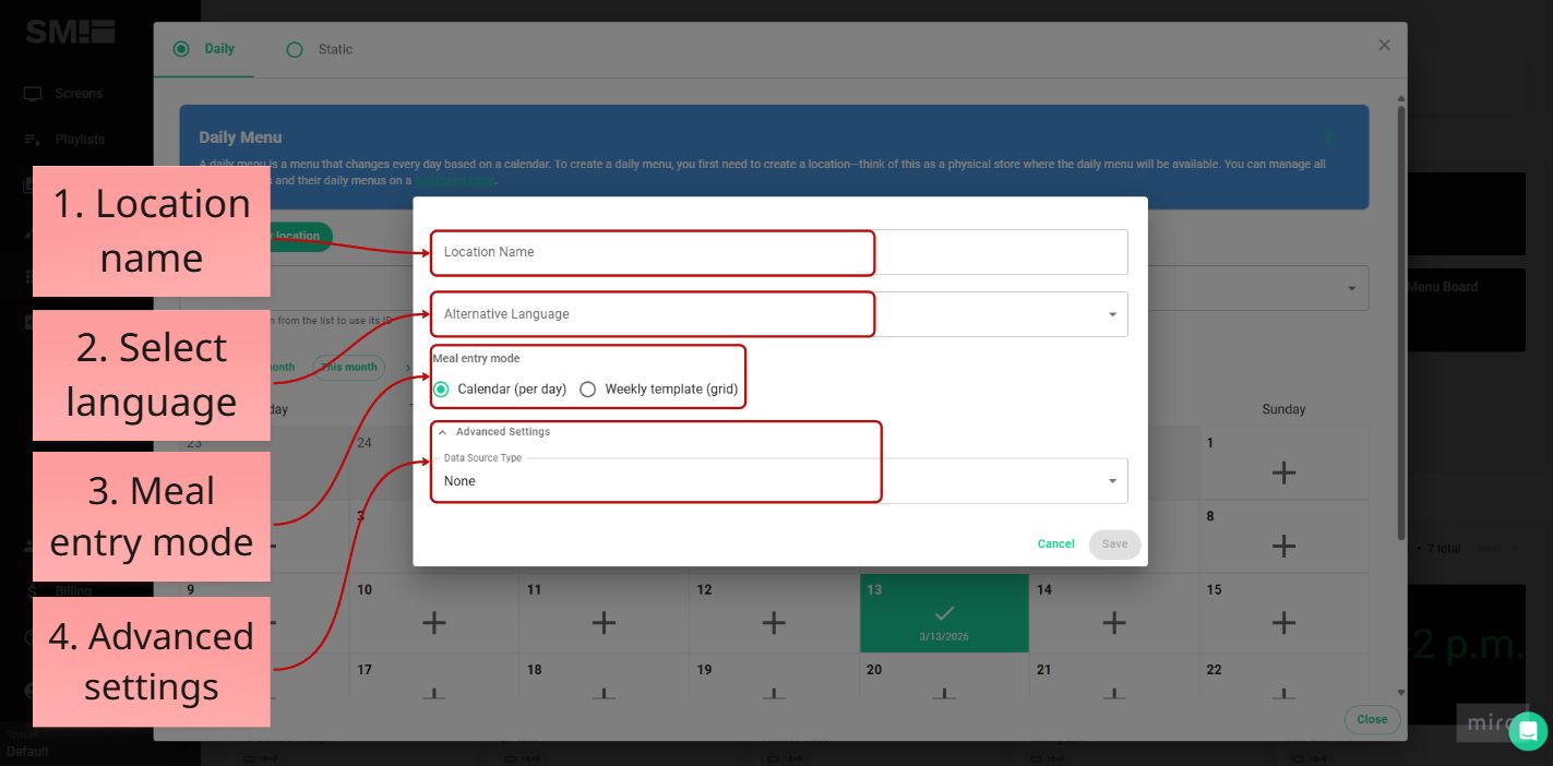 Daily - New location creation