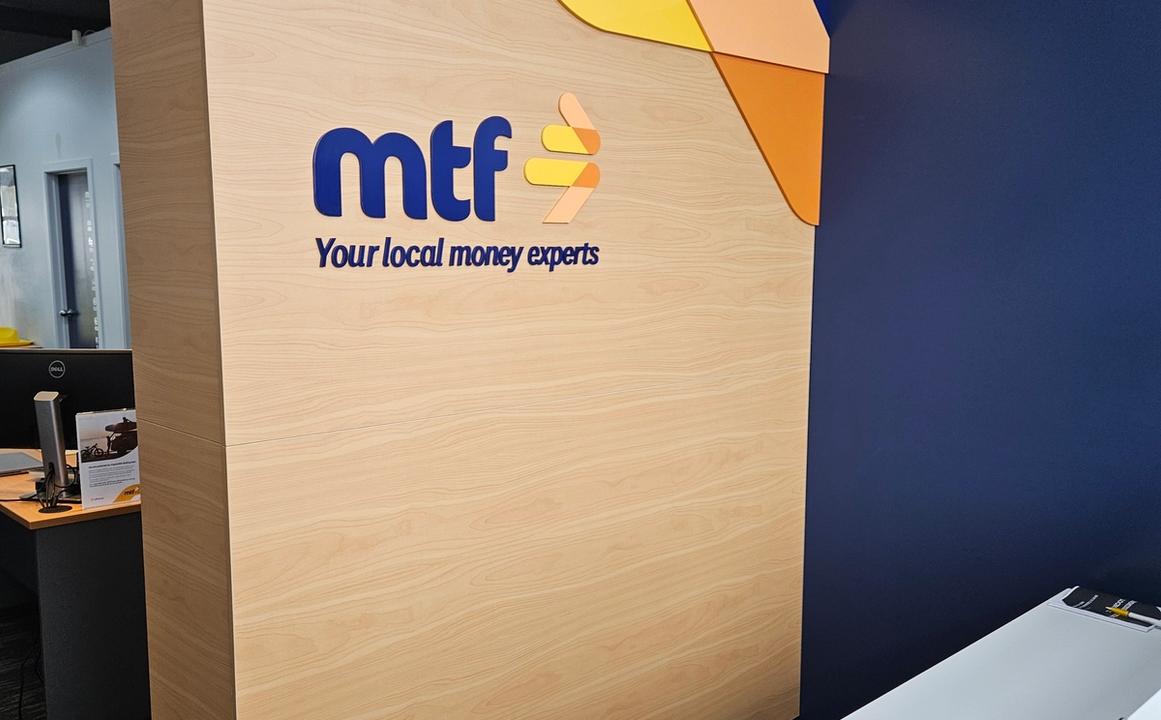 MTF Henderson reception — 3D acrylic lettering feature wall