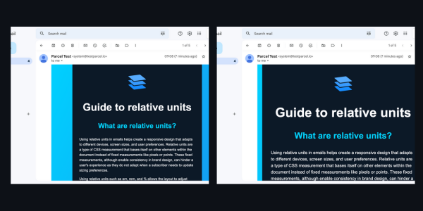 In both of these images the users preferred font size is set to 20px. The image on the left show an email coded using px units. Compared to the rest of the text on the page the text in the email is showing quite small. The image on the right show an email coded using em units. Here we can see the text on the page and the text in the email are relative to each other.