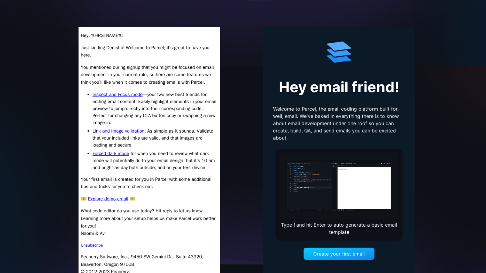 Onboarding Results: Text-based Vs. Designed Emails – Parcel