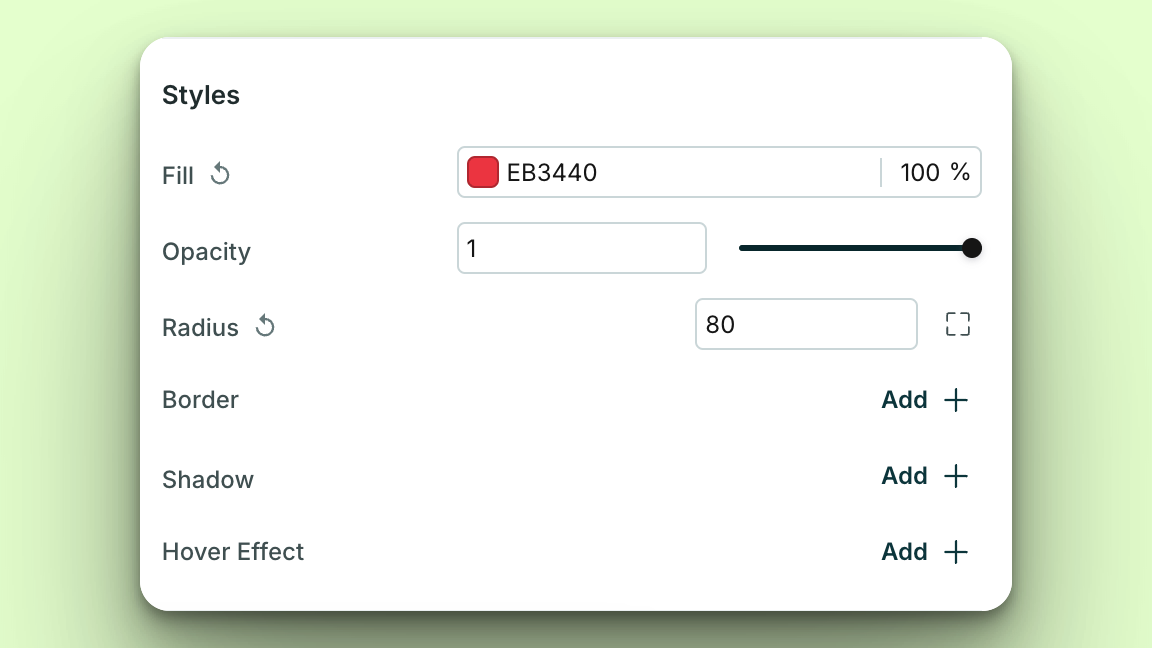 Changing button radius