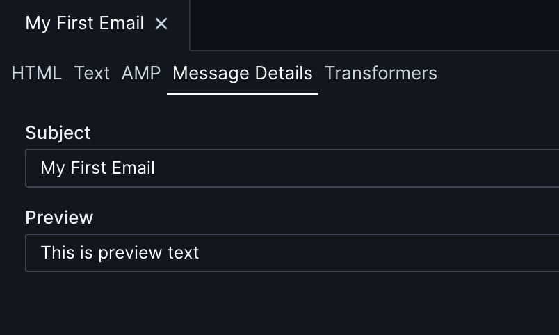 Screenshot of the new Message Details tab