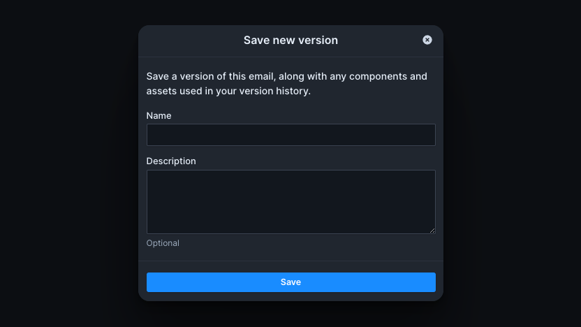 Give your version a name and a description