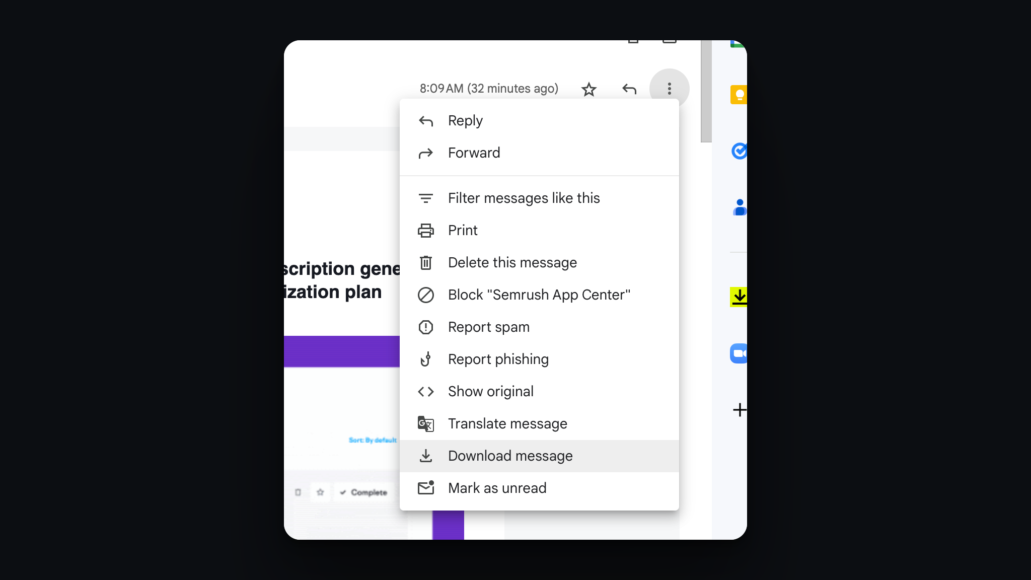 Download message in Gmail