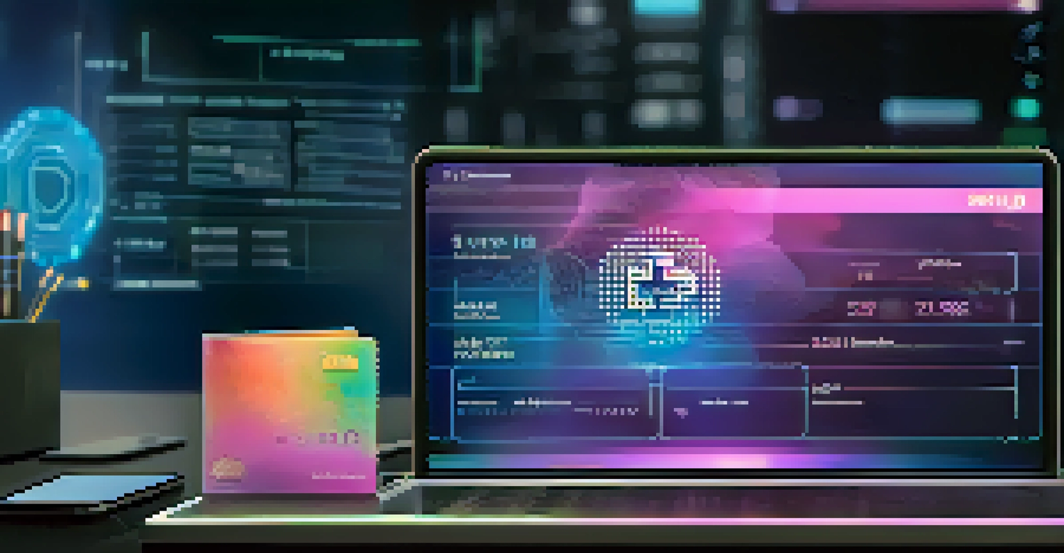 A high-tech cryptocurrency wallet with biometric authentication, displaying a holographic interface in a modern workspace setting.