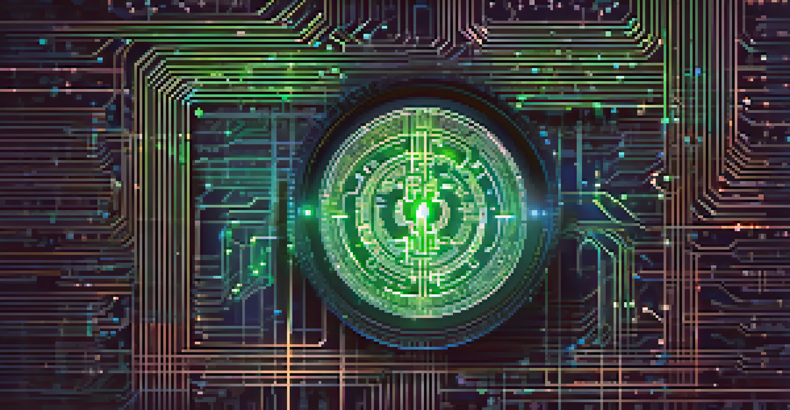 An abstract image of a glowing lock symbol with circuits and binary code on a dark blue background, representing digital privacy.