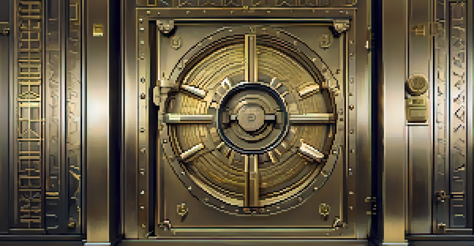 A close-up view of a secure vault door with engravings, symbolizing the immutability of blockchain technology.