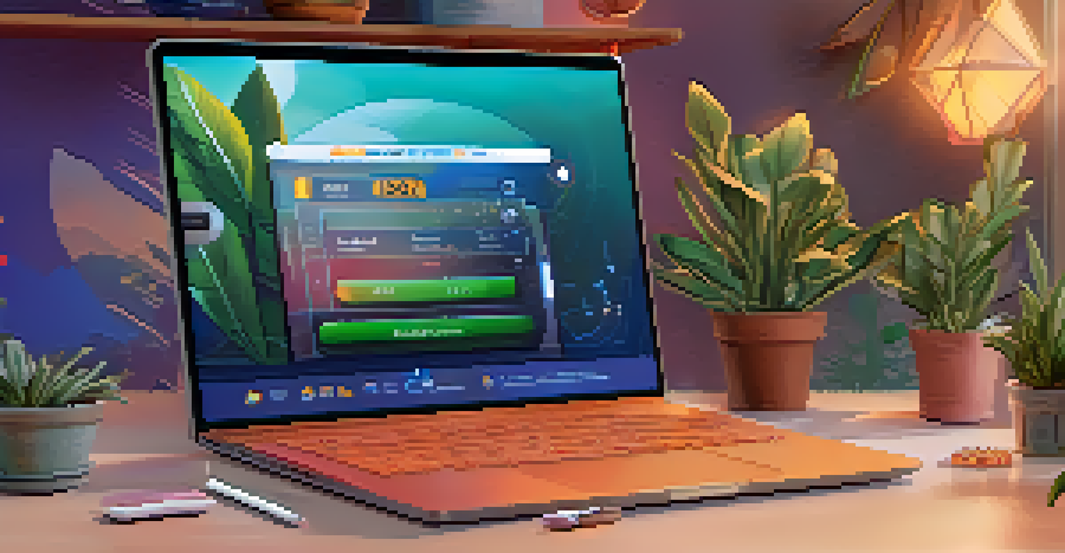 A close-up of a laptop screen showing an airdrop campaign interface with colorful tokens and engaging graphics.