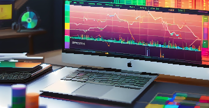 A computer screen displaying a colorful decentralized finance trading interface with graphs and charts.