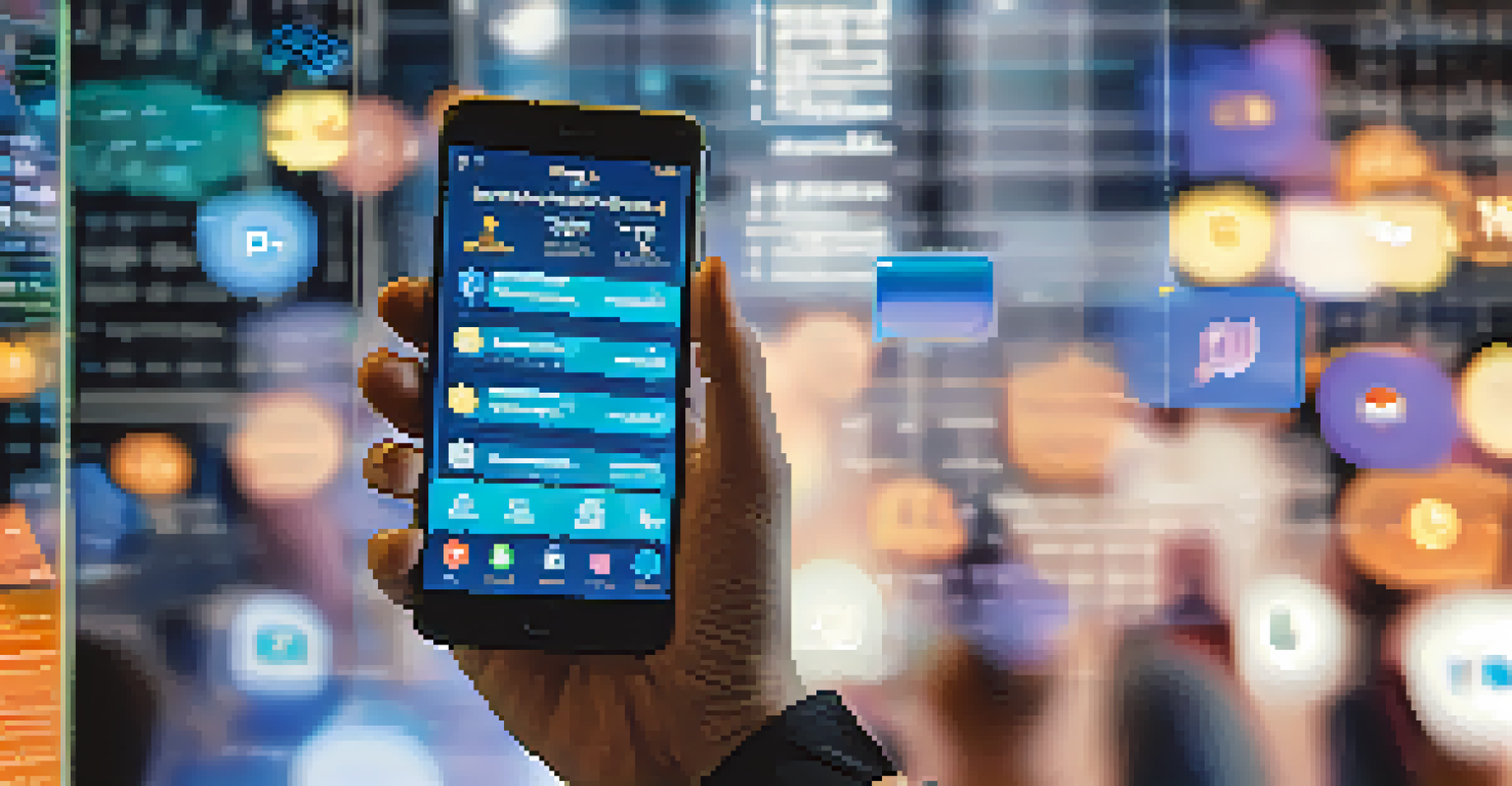 A close-up of a smartphone showing social media posts about cryptocurrency with colorful graphs and comments.