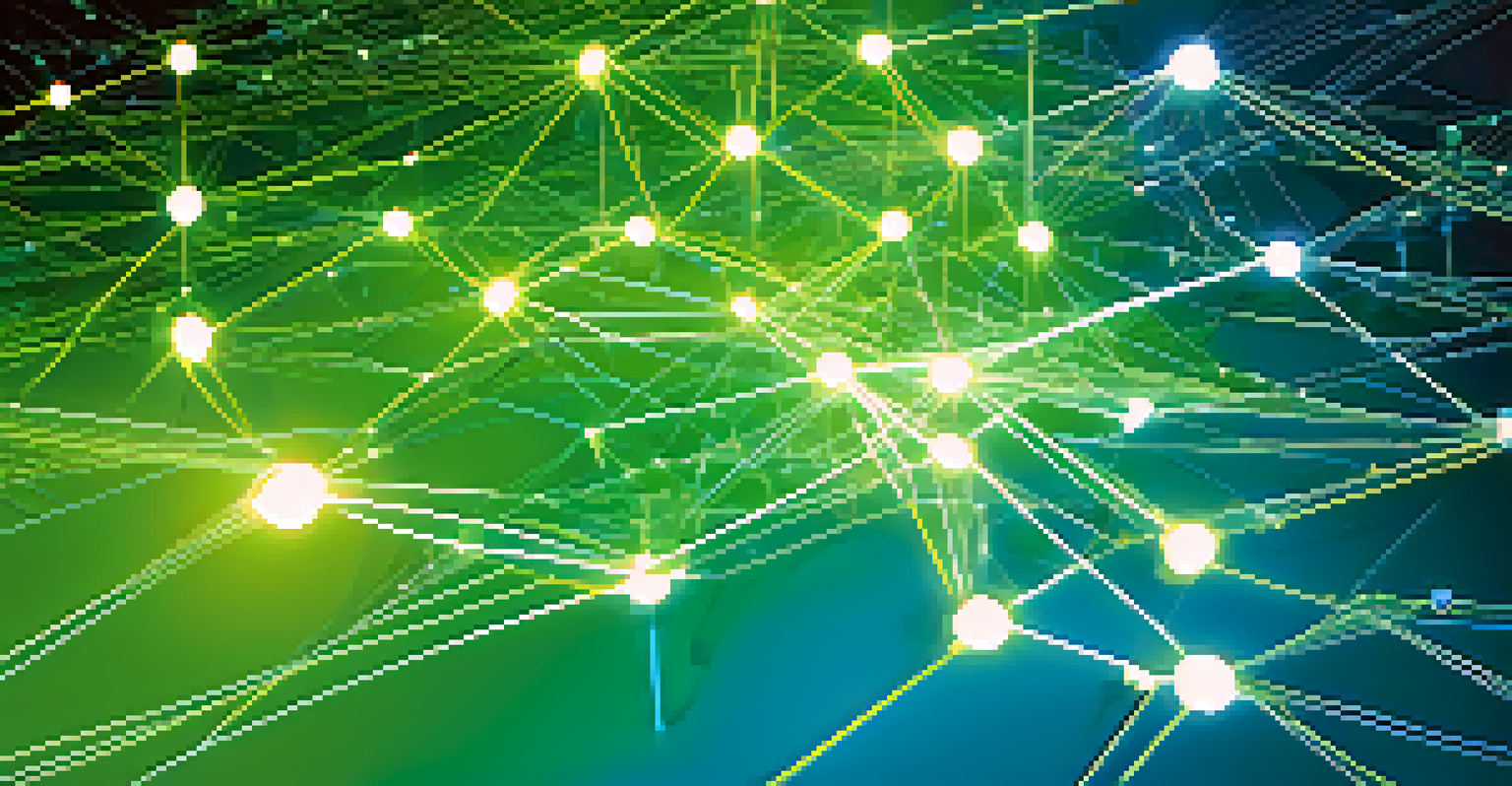 An abstract image illustrating blockchain technology with glowing nodes and lines of code, highlighting the concept of secure tokenized transactions.