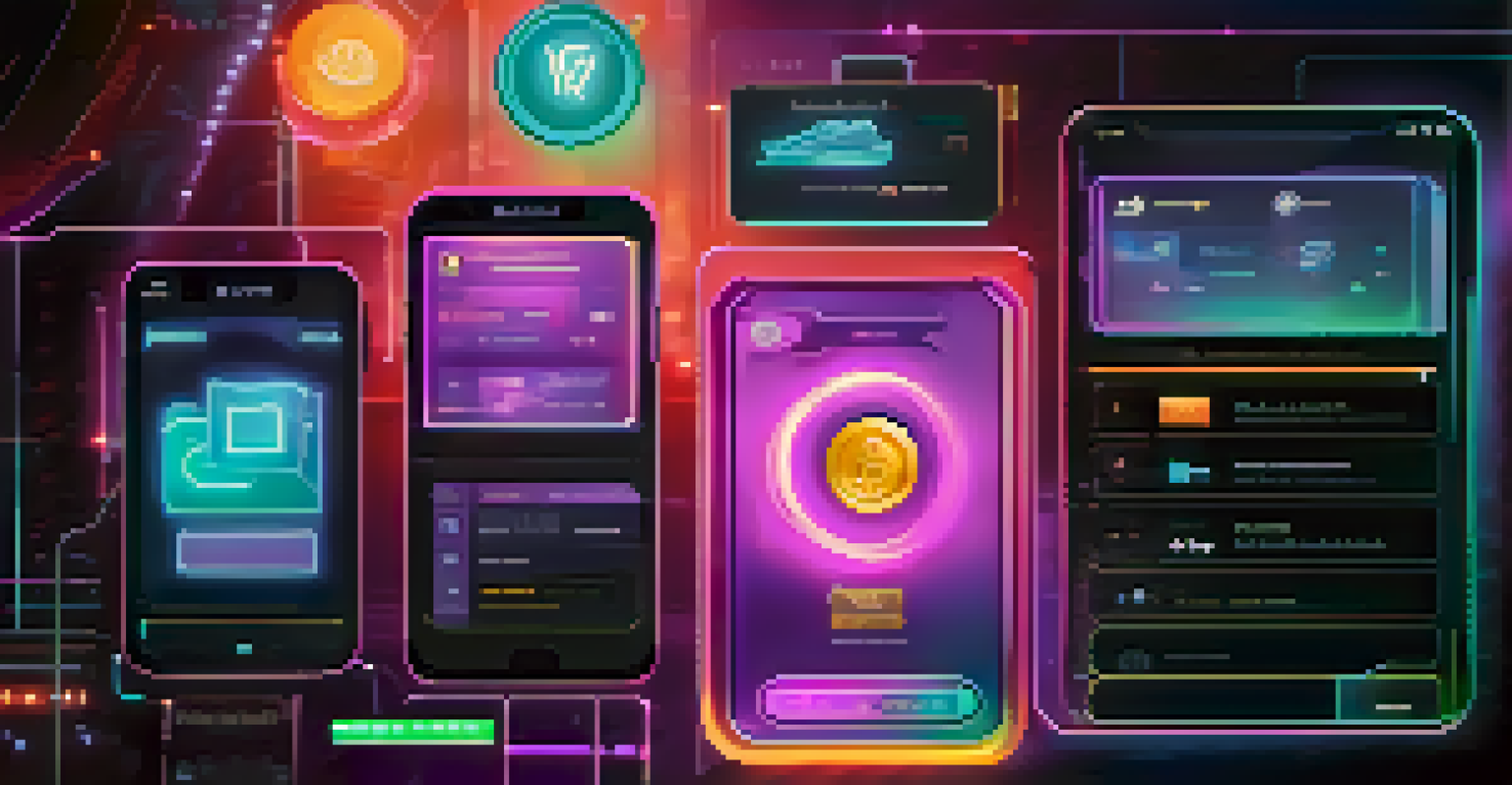 A digital wallet interface displaying securely stored in-game assets in a futuristic design.