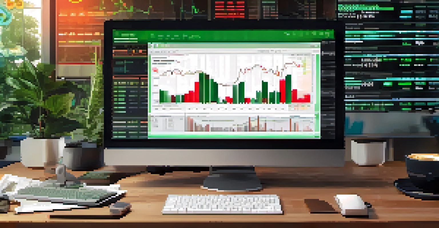 A close-up of a computer screen showing cryptocurrency trading graphs and charts.