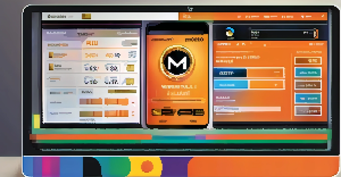 A digital wallet interface showcasing privacy coins with colorful graphs and cryptographic symbols.