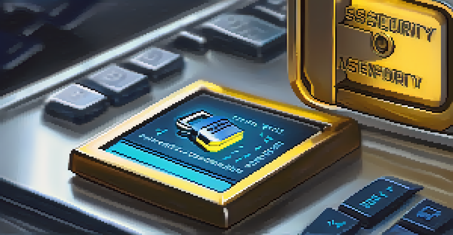 A large secure lock in front of a glowing keypad, representing strong passwords and two-factor authentication, with a shield symbol in the background.