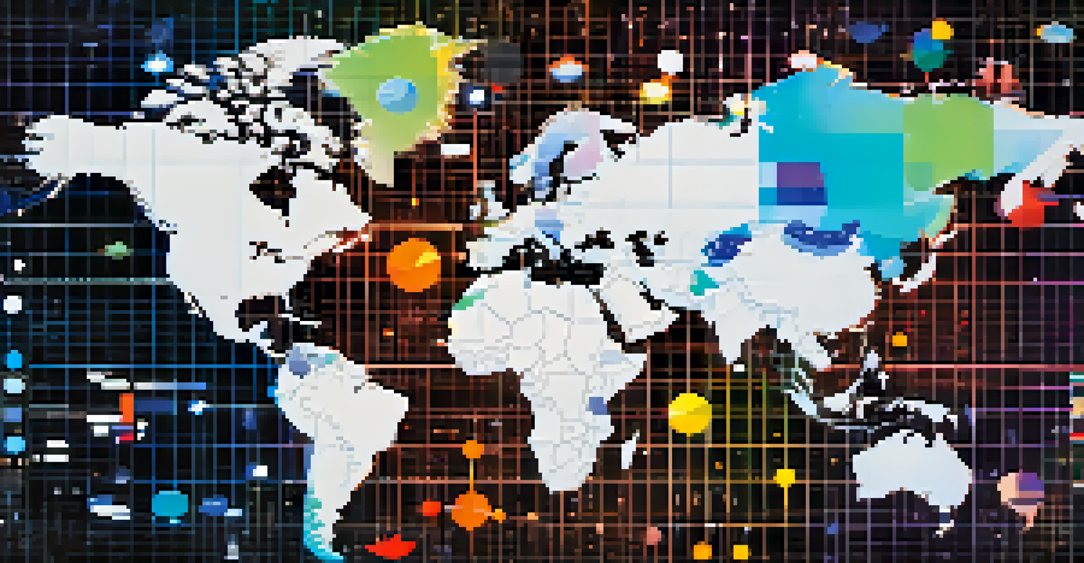 A world map displaying the global adoption of Central Bank Digital Currencies, with highlighted countries and icons representing digital currencies.