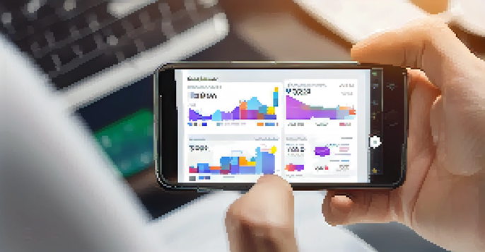 A close-up of hands using a smartphone to manage a cryptocurrency portfolio in a modern office setting.