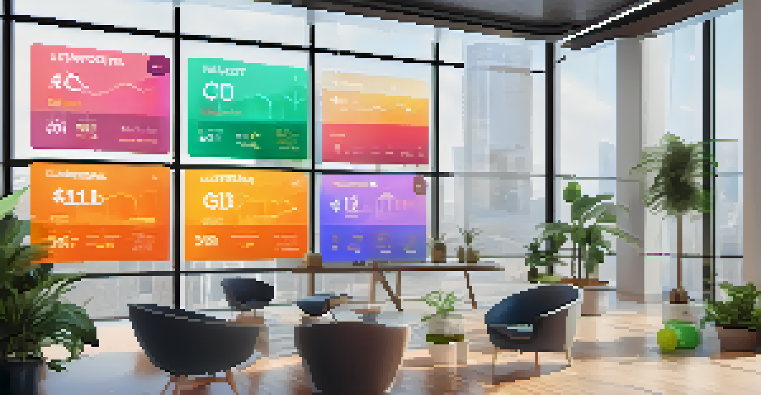 A modern office showcasing a user-friendly DeFi lending platform interface with colorful graphs and cryptocurrency options.