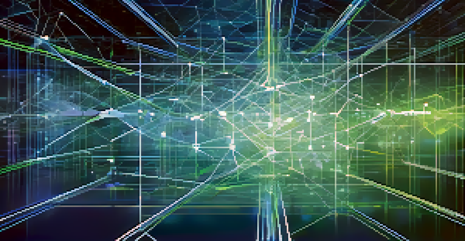 An abstract visualization of market research with interconnected nodes and graphs against a digital background.