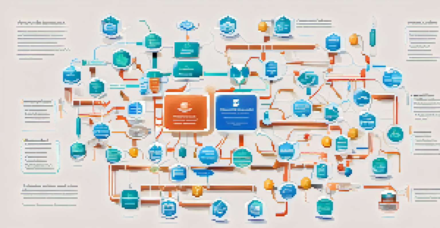 An illustration of the drug supply chain with icons for manufacturers, wholesalers, and pharmacies, connected by arrows and blockchain symbols.