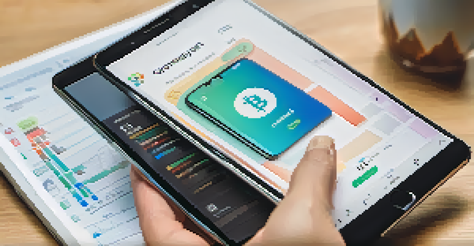 A close-up image of a hand holding a smartphone with a cryptocurrency wallet app displayed, with a modern office setting in the background.