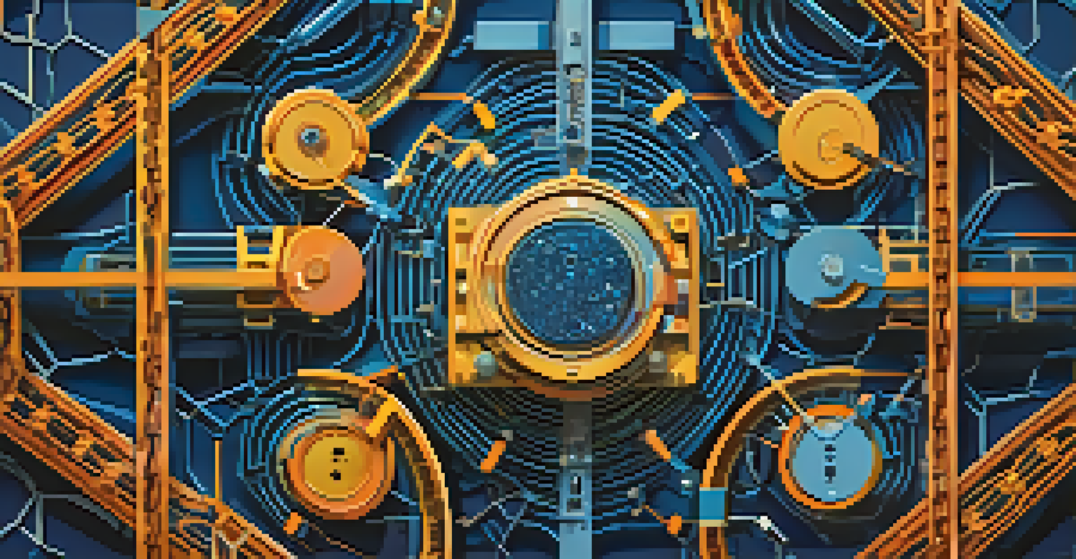 An abstract image of qubits and digital locks representing quantum computing and blockchain security.
