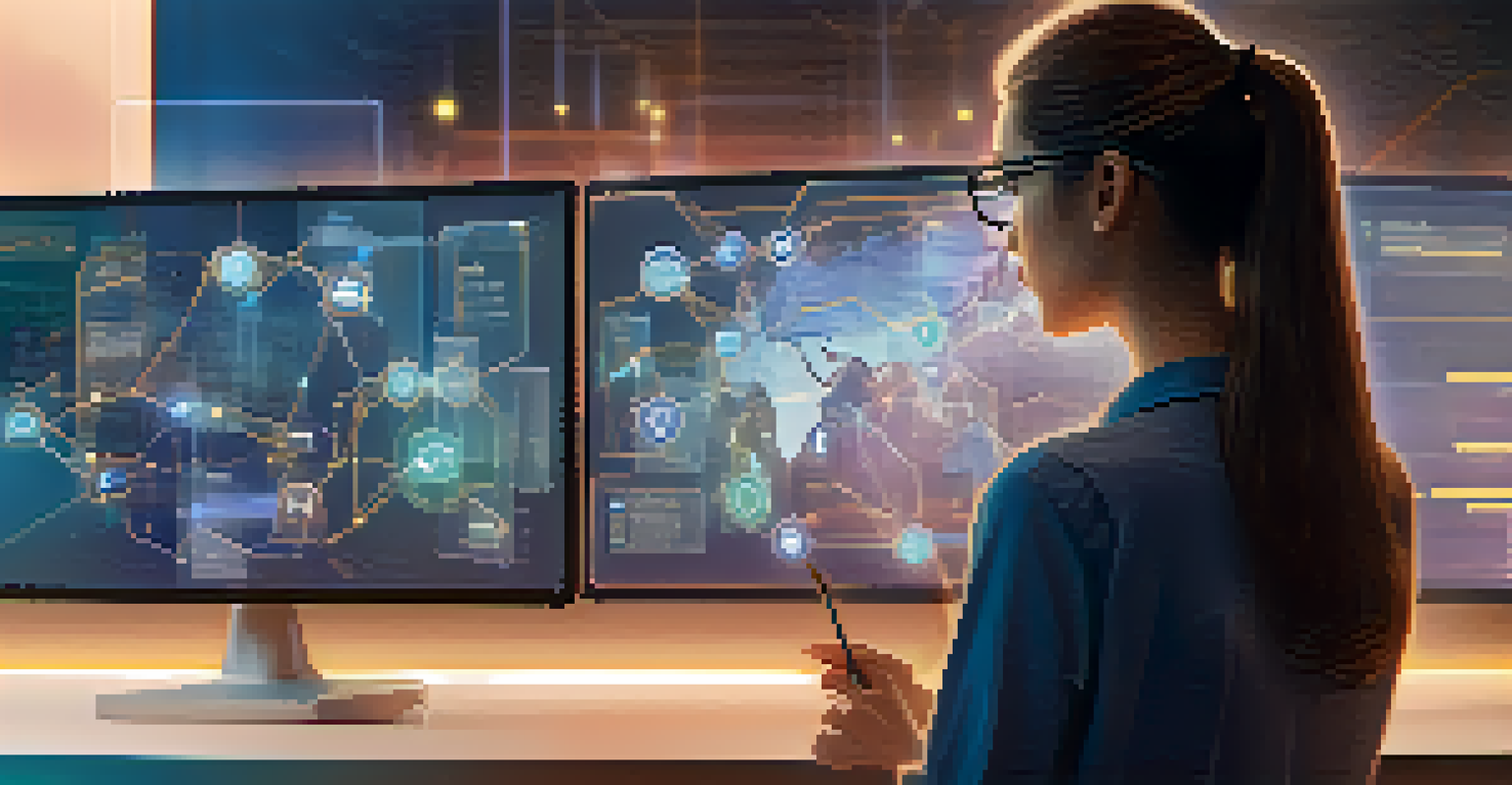 A close-up of a person using a modern interface to interact with various blockchain networks.