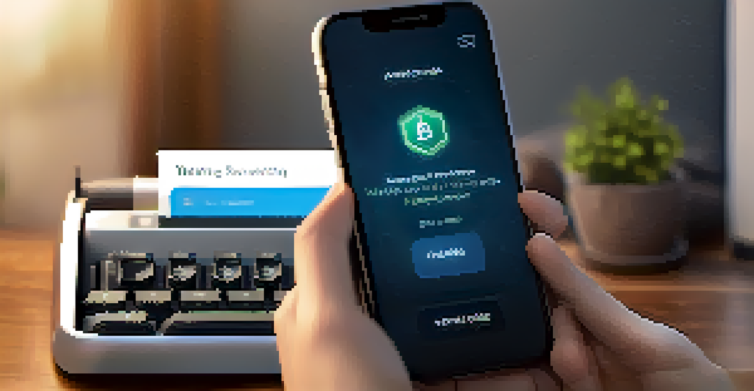 A close-up of a hand typing on a smartphone to enable two-factor authentication for a cryptocurrency app.
