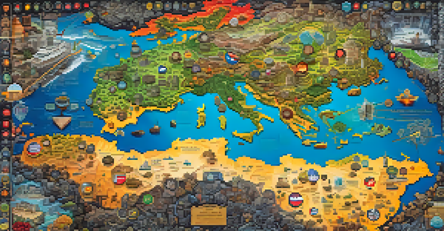A colorful map illustrating the global landscape of cryptocurrency mining regulations, with symbols for energy and economy.