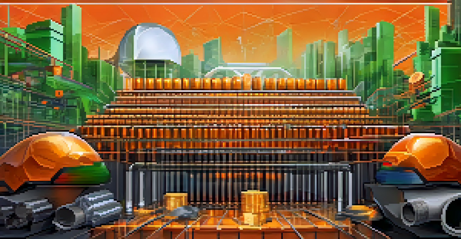 An abstract image showing a scale balancing energy consumption of Proof-of-Work and Proof-of-Stake.