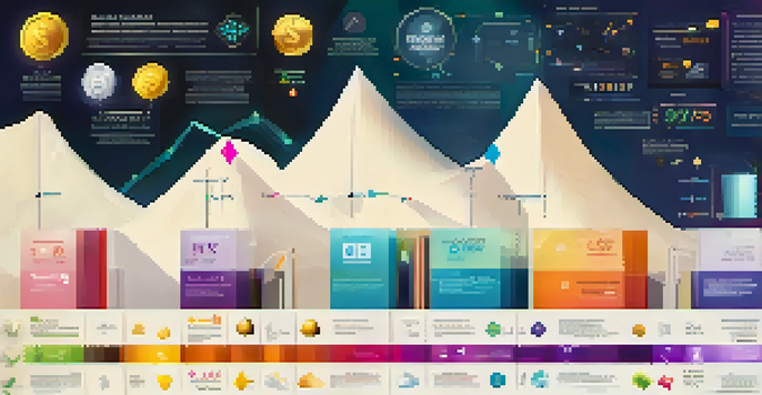 An infographic illustrating tokenomics with graphs, cryptocurrency symbols, and colorful digital design.
