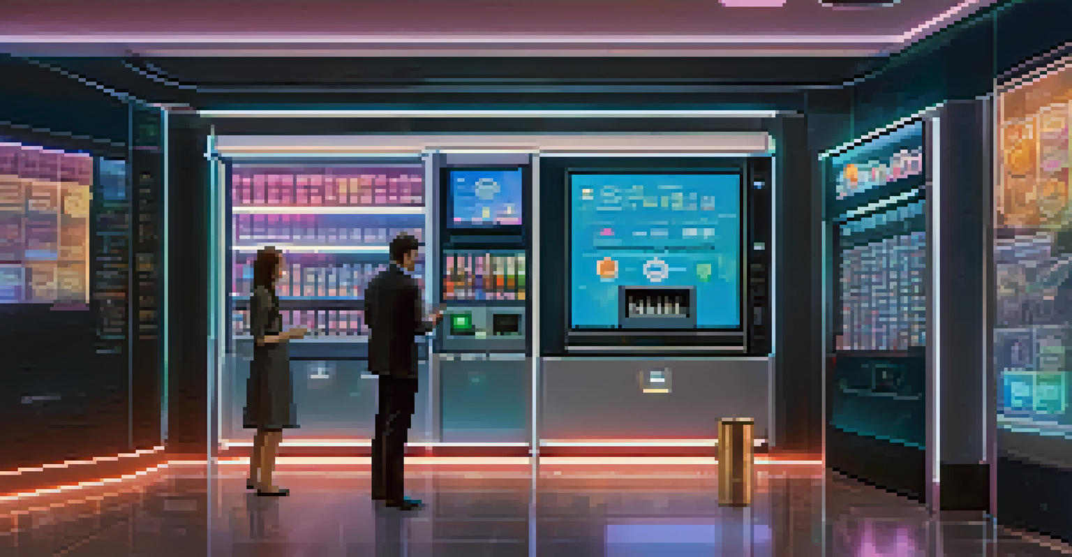An artistic depiction of a smart contract execution in a futuristic office, featuring a holographic interface and a hand inserting a coin.