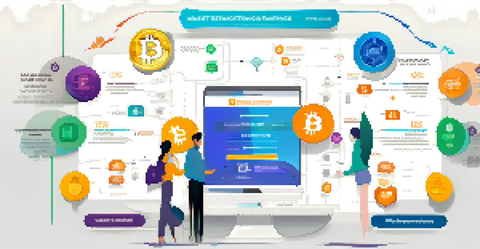 An infographic showing the benefits of cryptocurrency for e-commerce businesses with colorful icons and text.