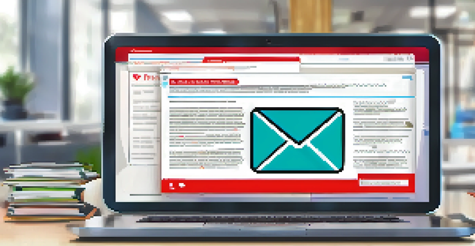 A computer screen showing a phishing email with a warning banner, highlighting unusual sender details and spelling errors.