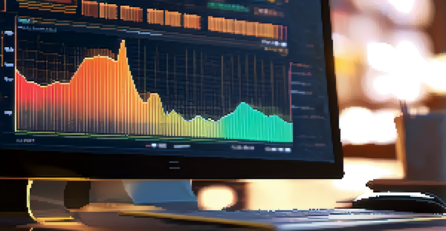 A computer screen showing a digital ledger with blockchain transactions and colorful graphs.