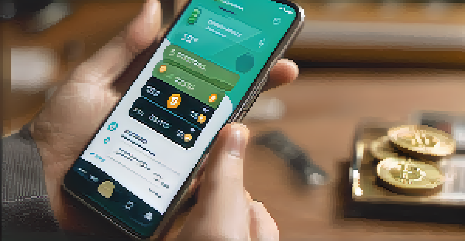 A close-up of a hand holding a smartphone with a crypto wallet app visible, set against a softly blurred background.