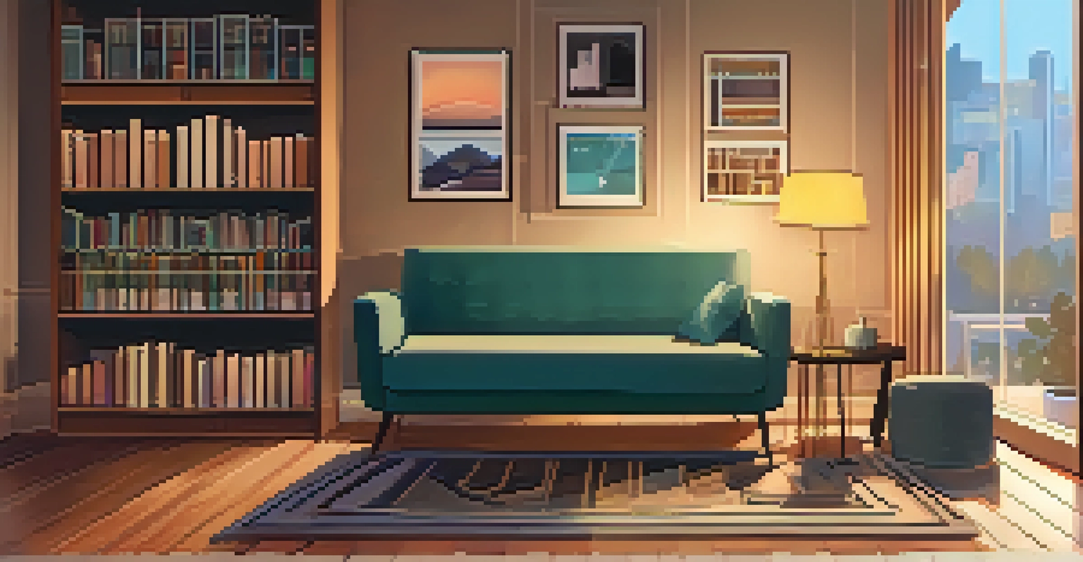 A person reading a book about cryptocurrency security on a couch, with a coffee cup and a bookshelf in the background, all bathed in warm light.