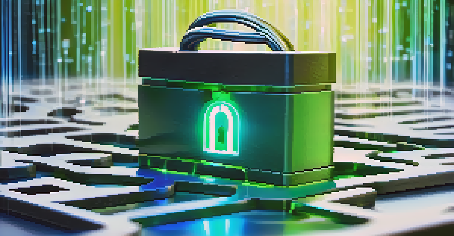 An abstract image depicting a locked padlock surrounded by glowing binary code, symbolizing digital privacy and security.
