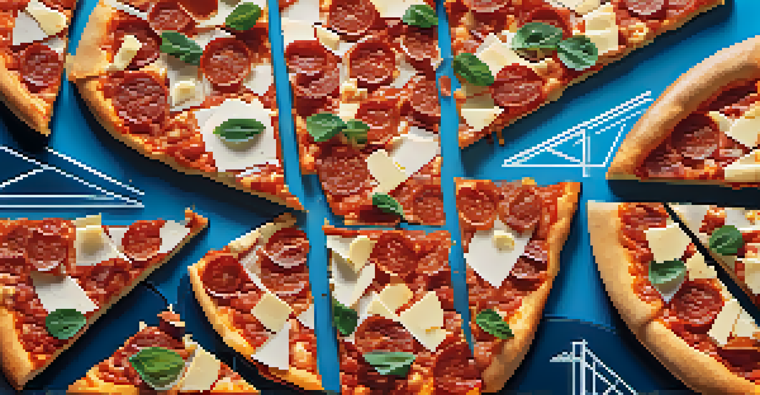 An abstract illustration of a pizza representing fractional ownership in real estate, with labeled slices.