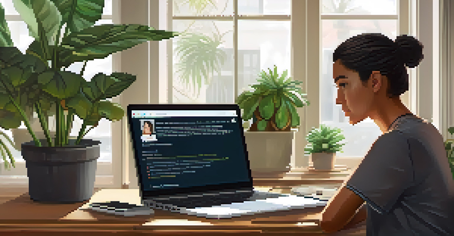 A person at a desk looking at a laptop with a two-factor authentication prompt, surrounded by a bright, inviting workspace.